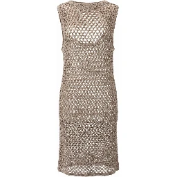 Beige Cotton Women Dress