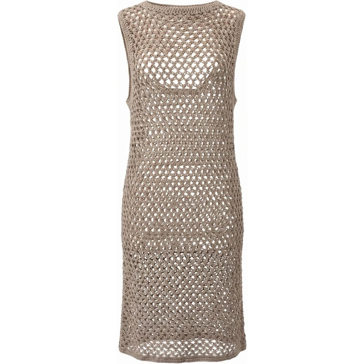 Beige Cotton Women Dress