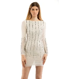 White Polyester Casual Dress