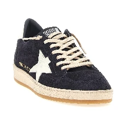 Blue Cowhide Low Top Sneakers