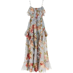 Multicolor Silk Long Dress