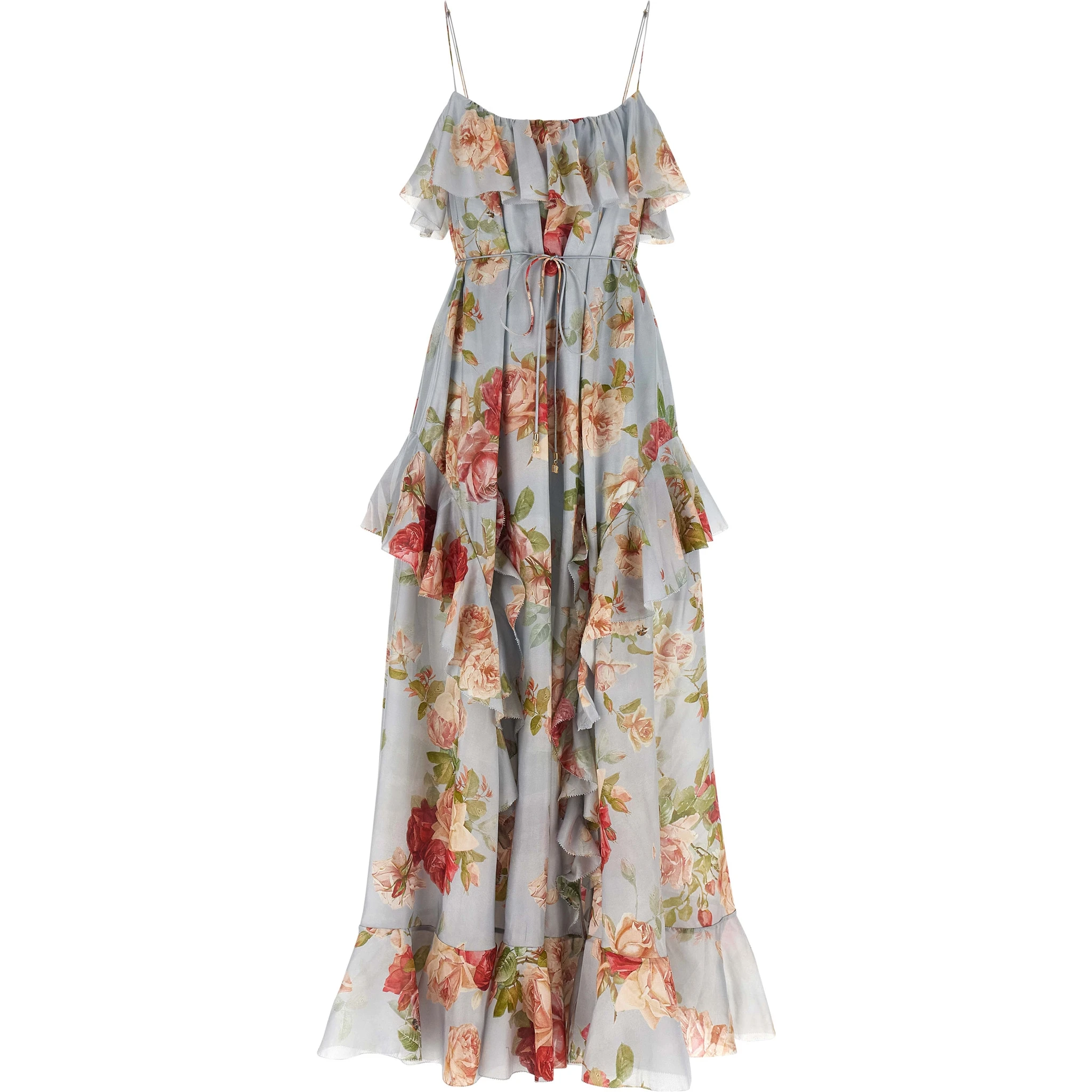 Multicolor Silk Long Dress