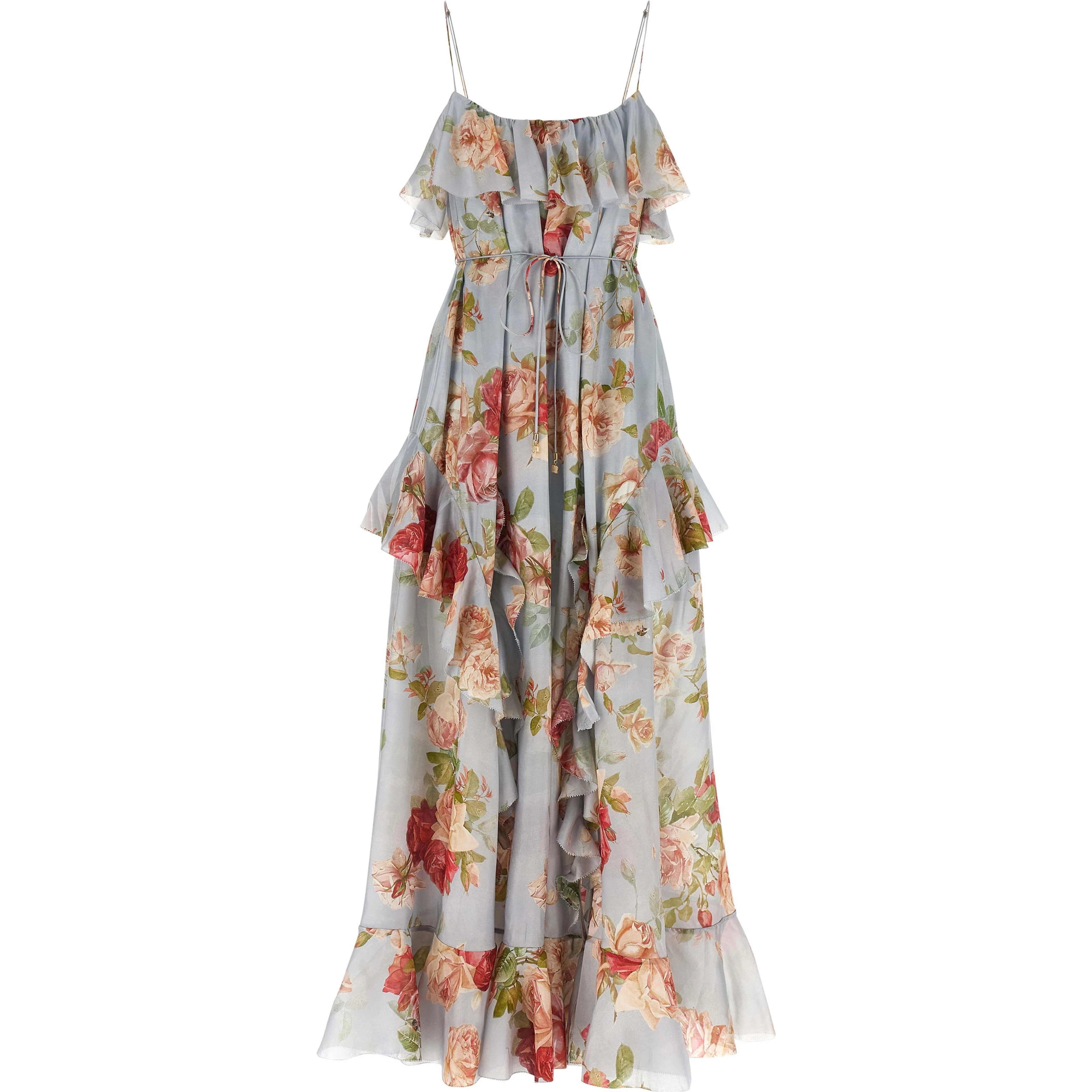 Multicolor Silk Long Dress