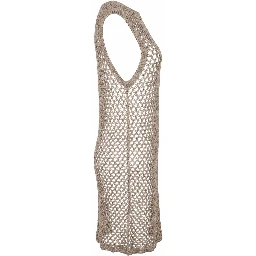 Beige Cotton Women Dress