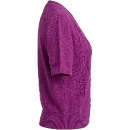Purple Silk Blend Women Sweater