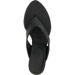Black Calfskin Flip-Flop Sandals