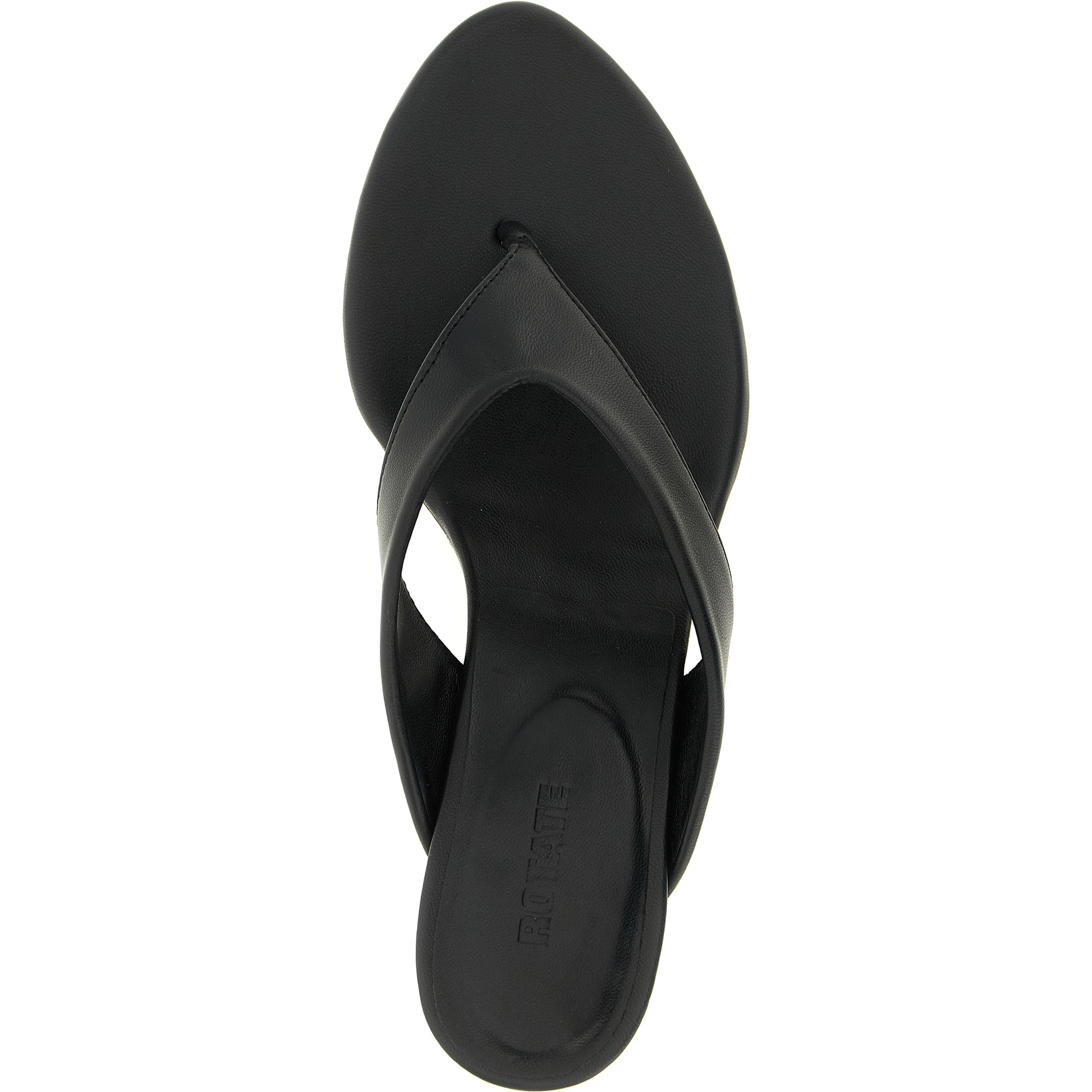 Black Calfskin Flip-Flop Sandals