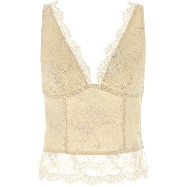Beige Linen Tank Tops