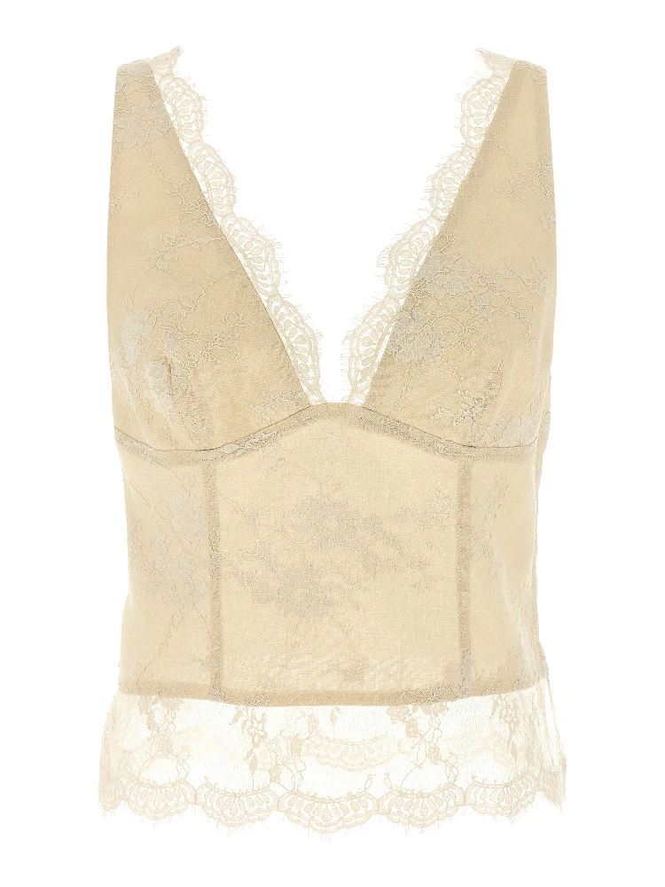Beige Linen Tank Tops