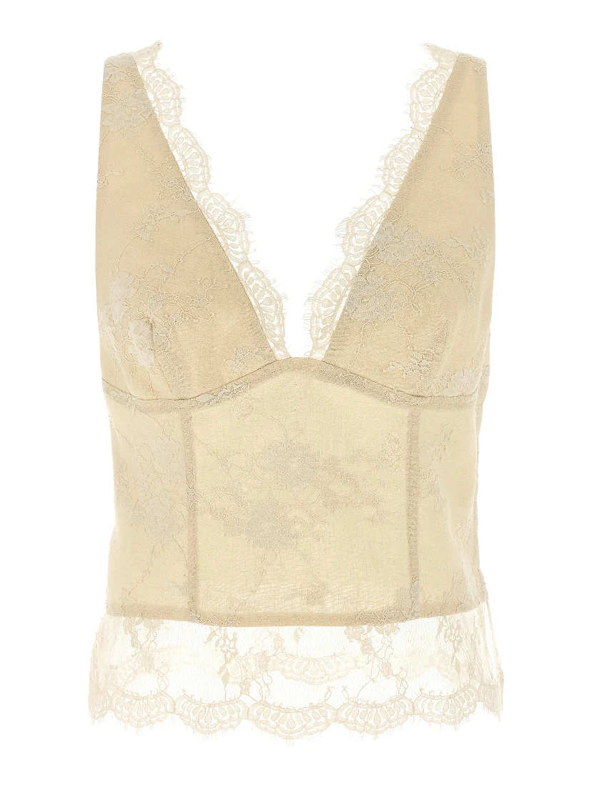 Beige Linen Tank Tops