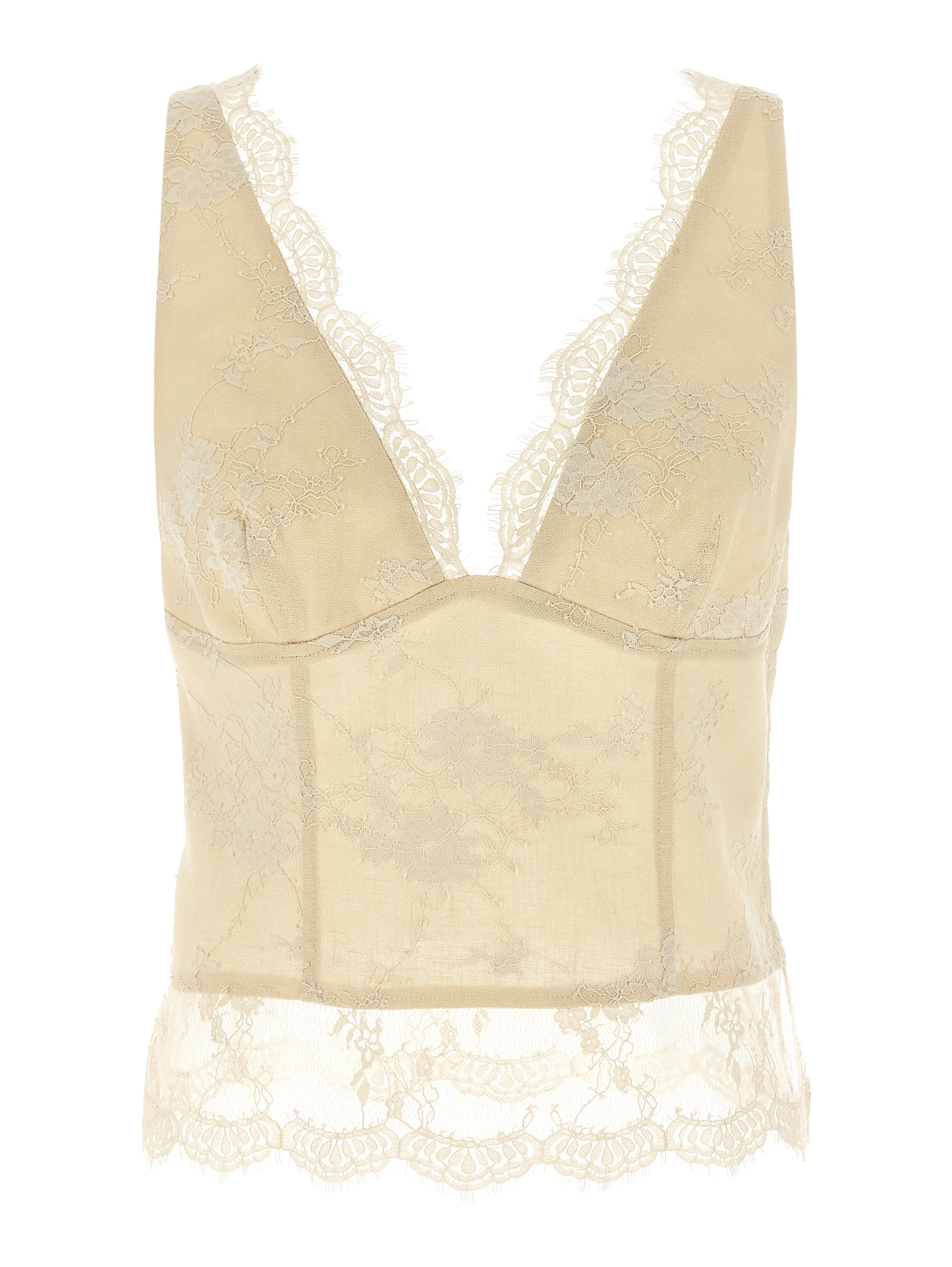 Beige Linen Tank Tops