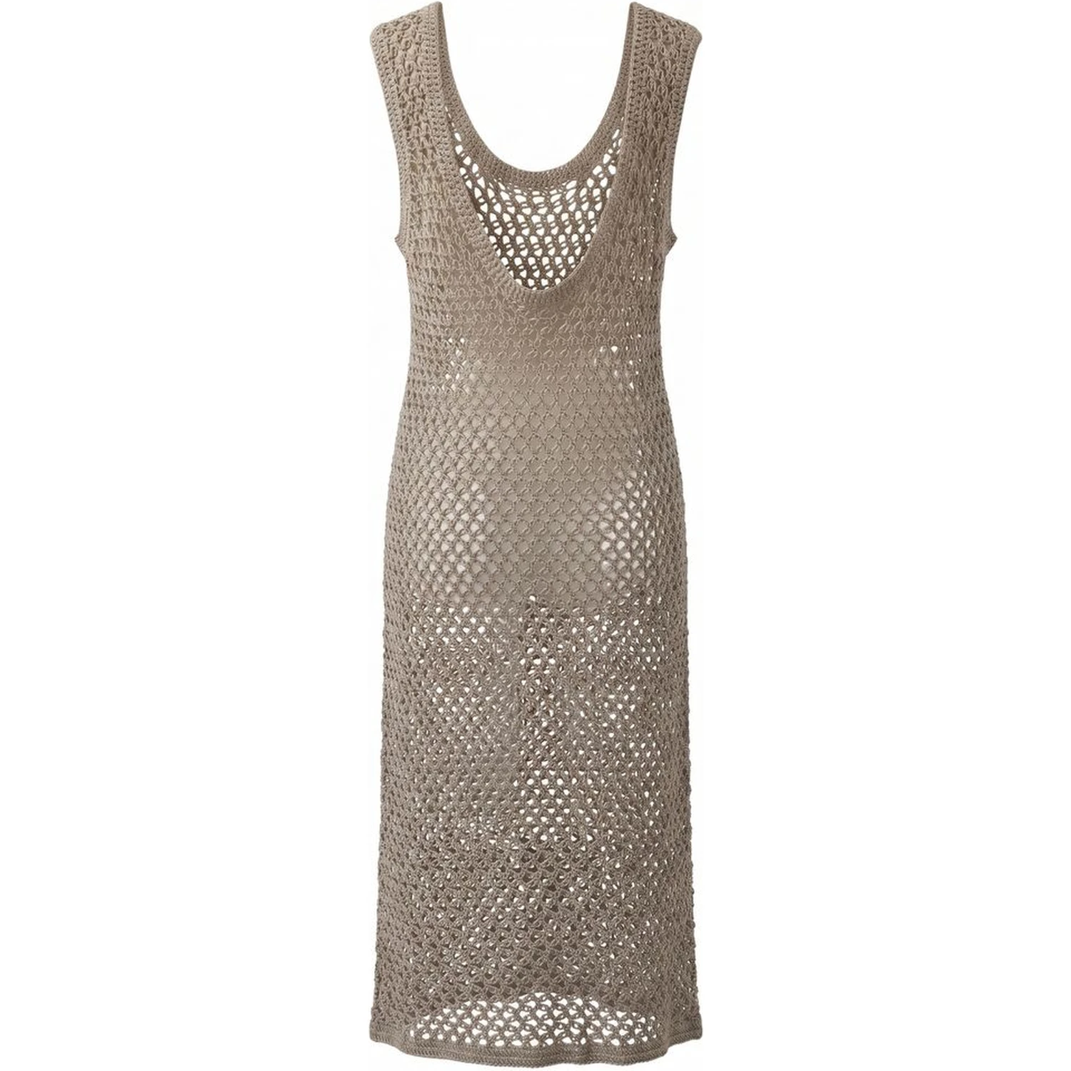 Beige Cotton Women Dress