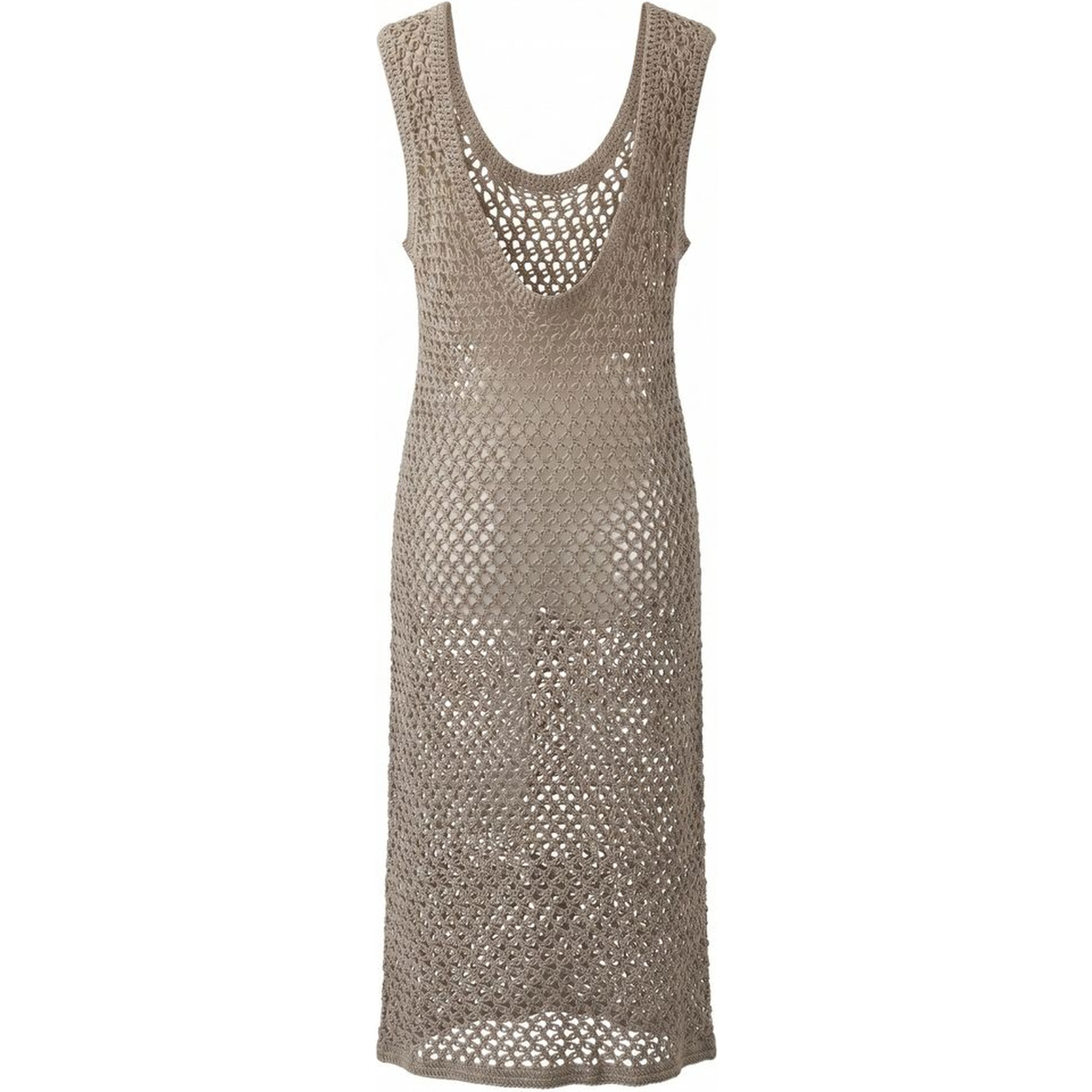 Beige Cotton Women Dress