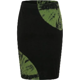 Green Cotton Women Skirt