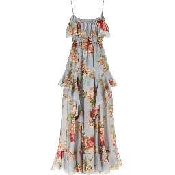Multicolor Silk Long Dress