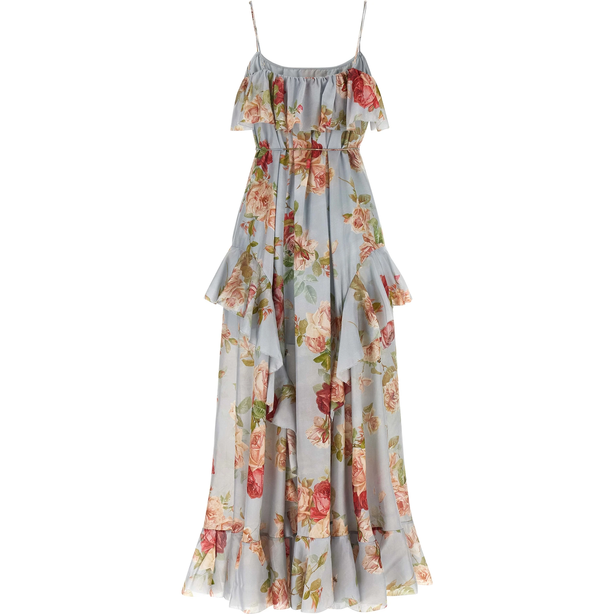 Multicolor Silk Long Dress