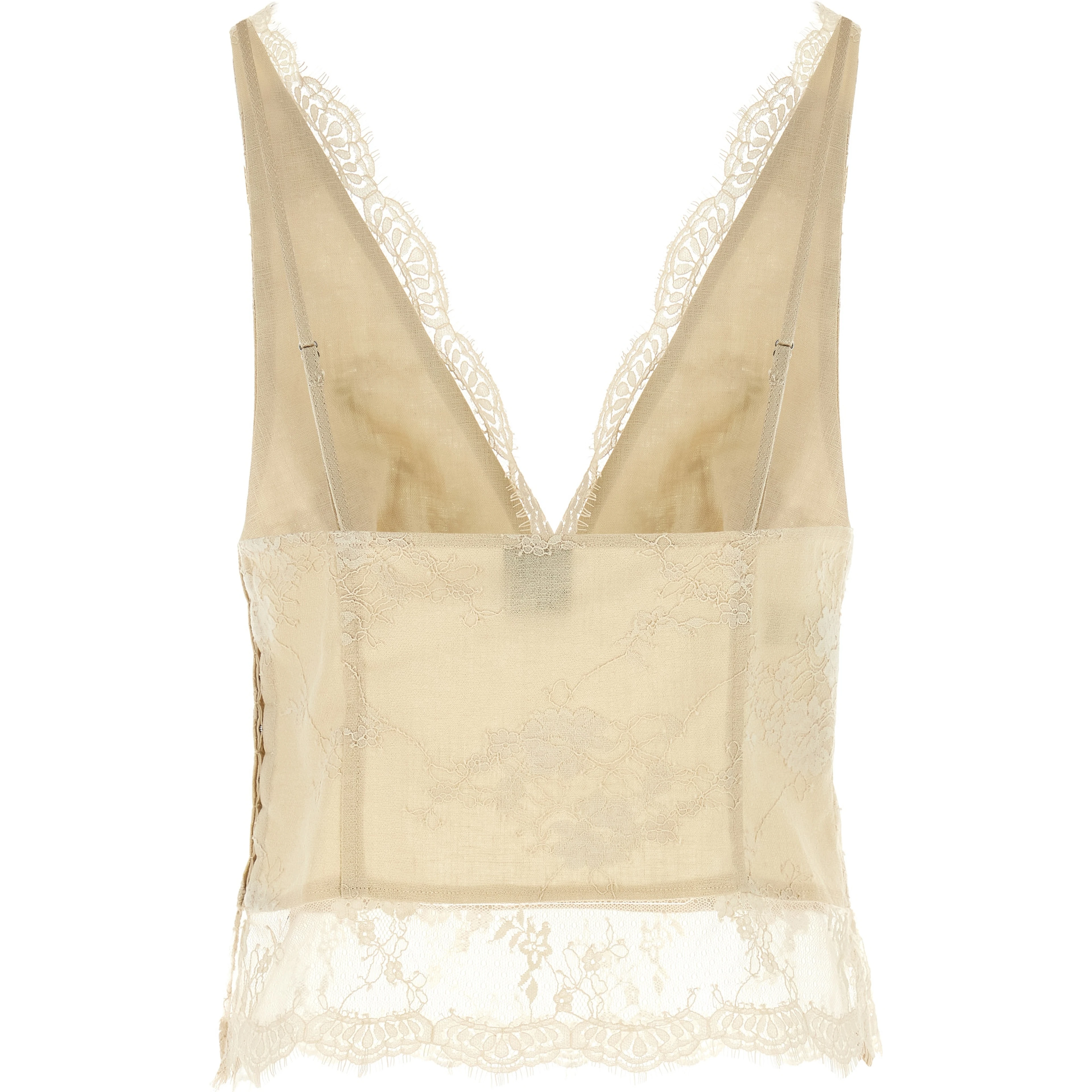 Beige Linen Tank Tops