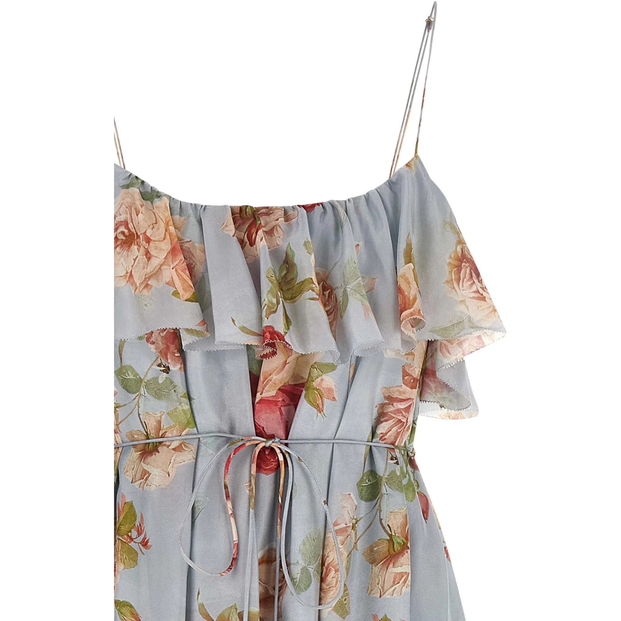 Multicolor Silk Long Dress