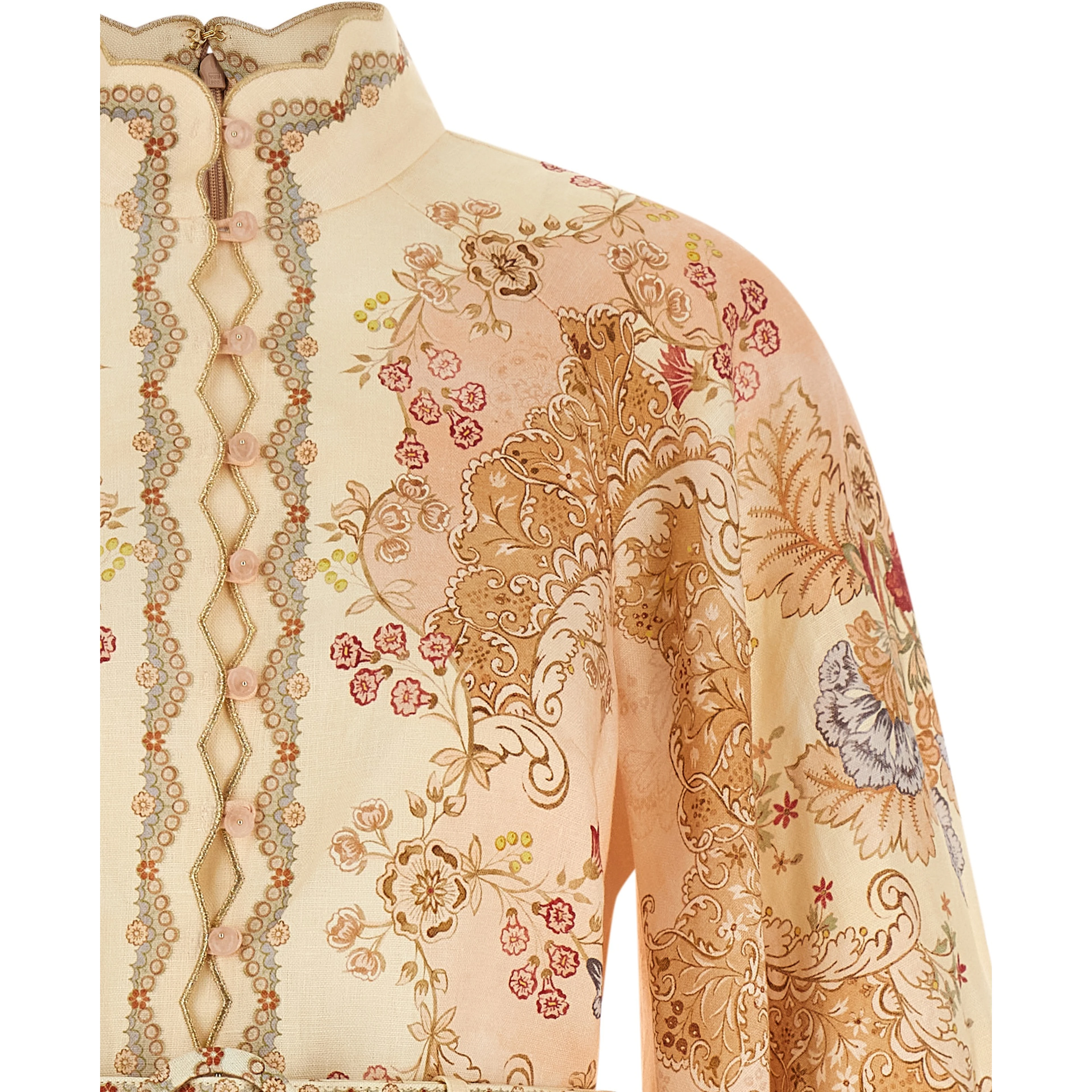 Multicolor Linen Short Dress