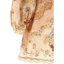 Multicolor Linen Short Dress