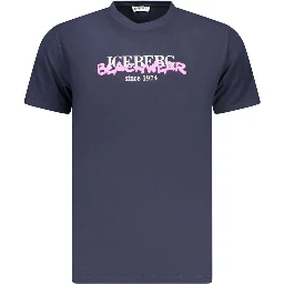 Neon Blue Cotton Mens T-Shirt