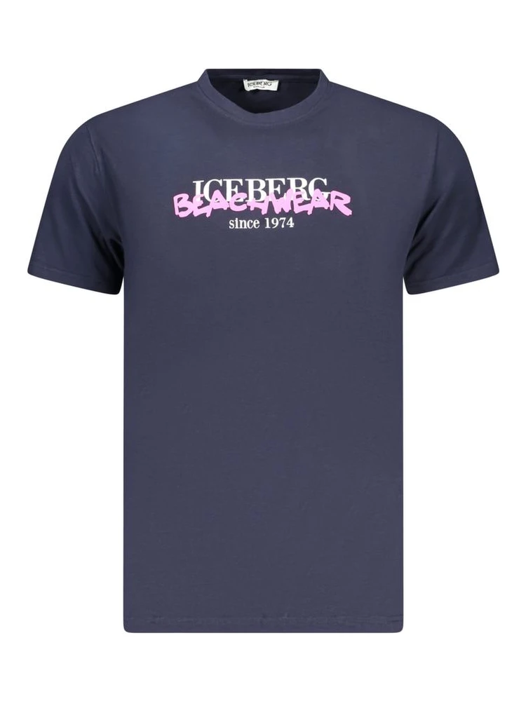 Neon Blue Cotton Mens T-Shirt