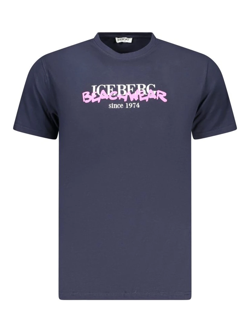 Neon Blue Cotton Mens T-Shirt