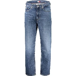 Blue Cotton Men's Jean Refined with Tapered Silhouette