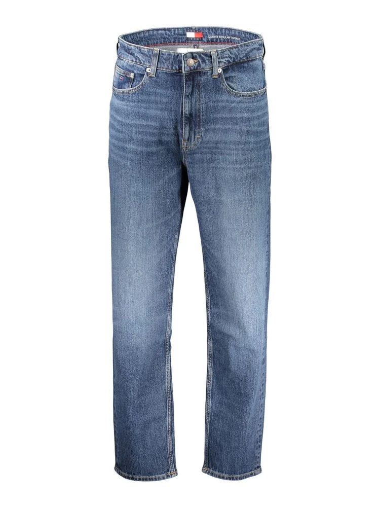 Blue Cotton Men's Jean Refined with Tapered Silhouette