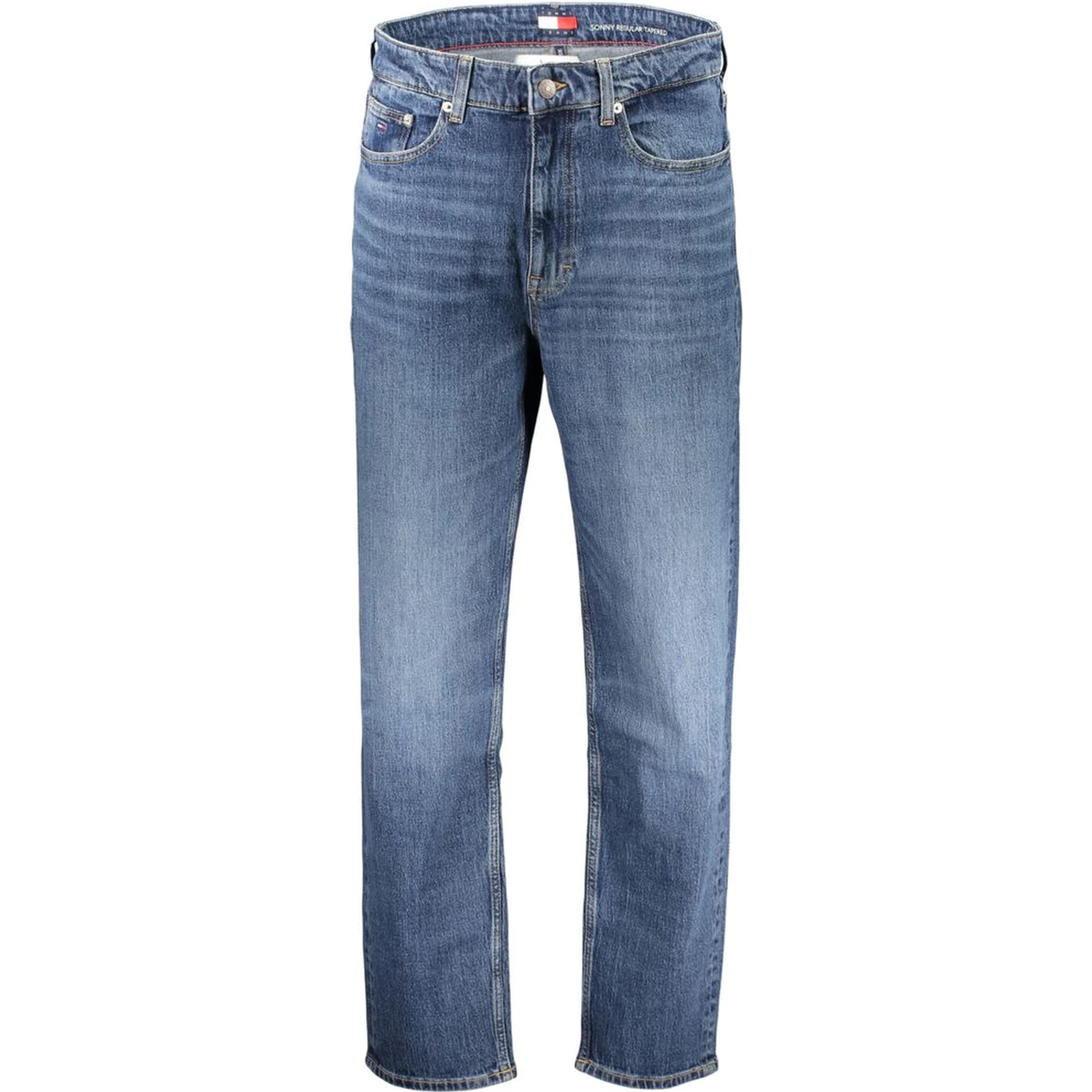 Blue Cotton Men's Jean Refined with Tapered Silhouette