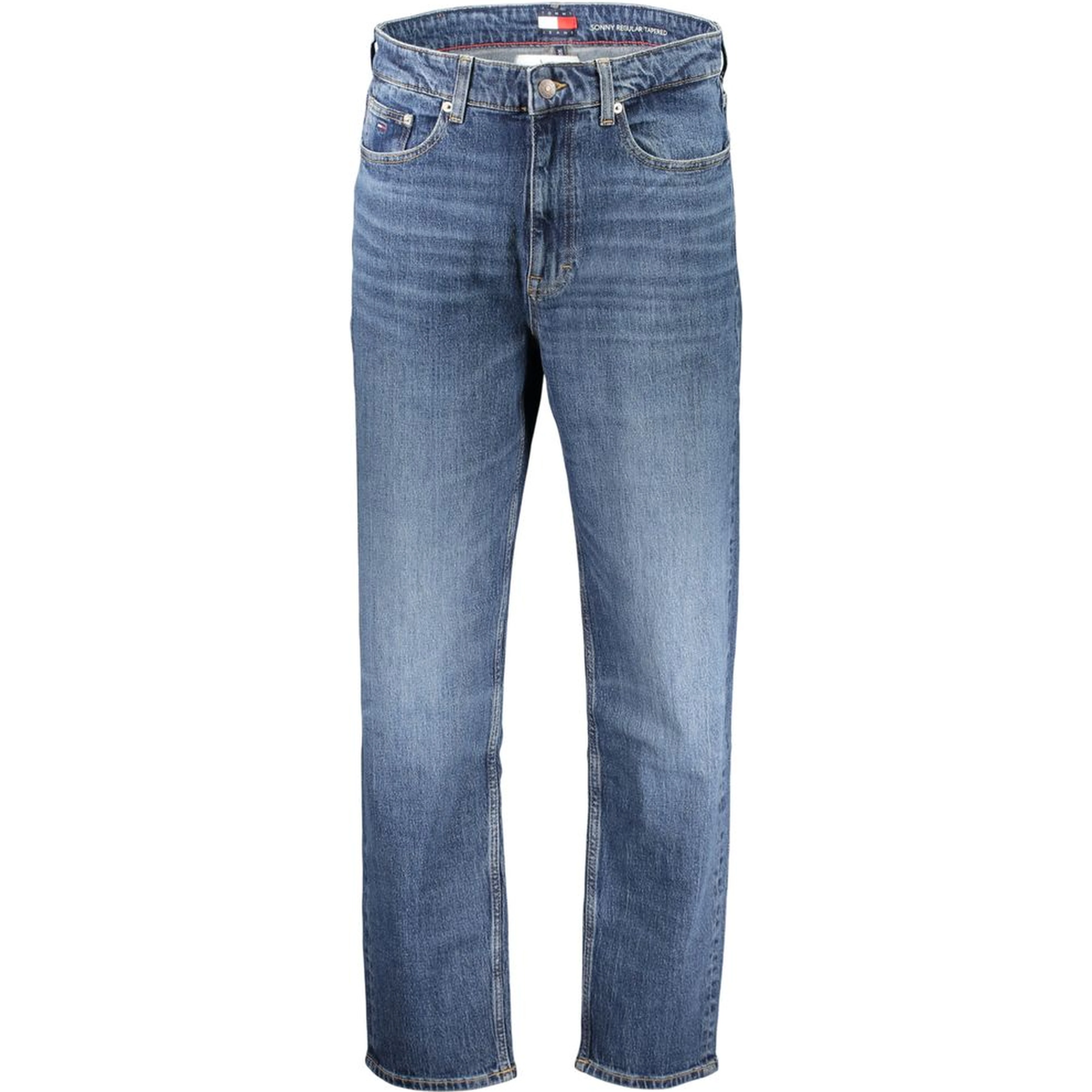 Blue Cotton Men's Jean Refined with Tapered Silhouette
