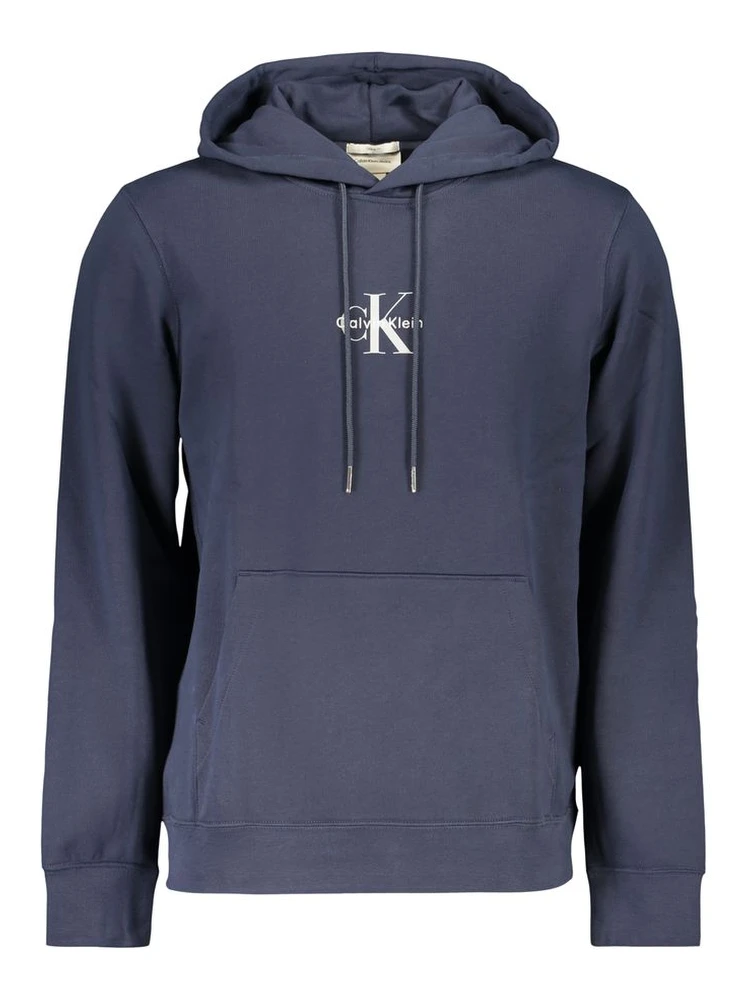 Blue Cotton Men Sweater