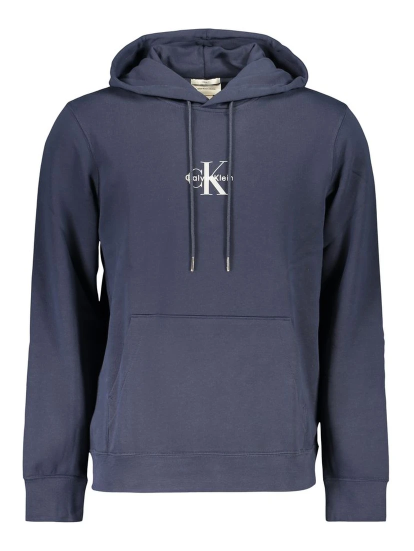 Blue Cotton Men Sweater