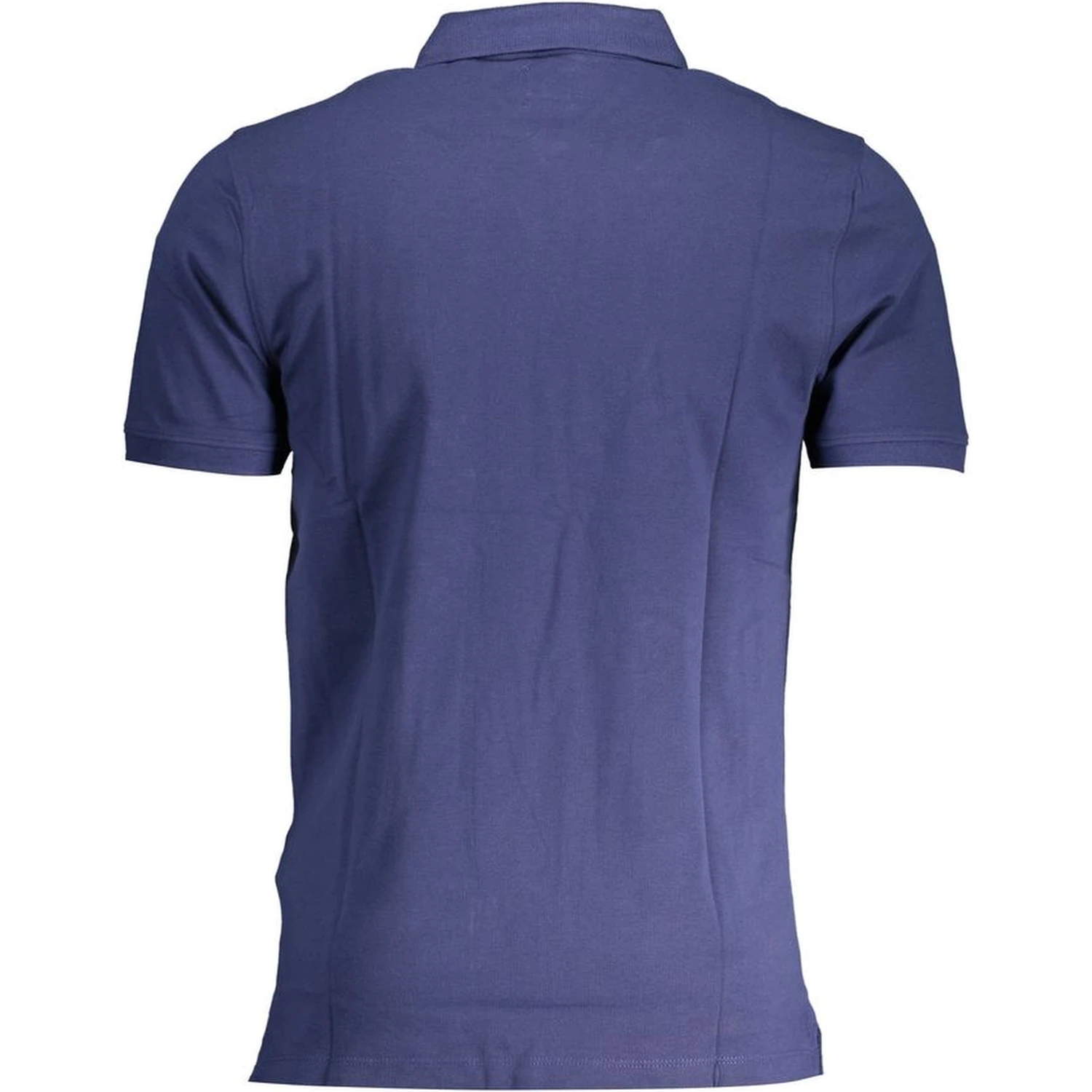 Blue Cotton Men Polo