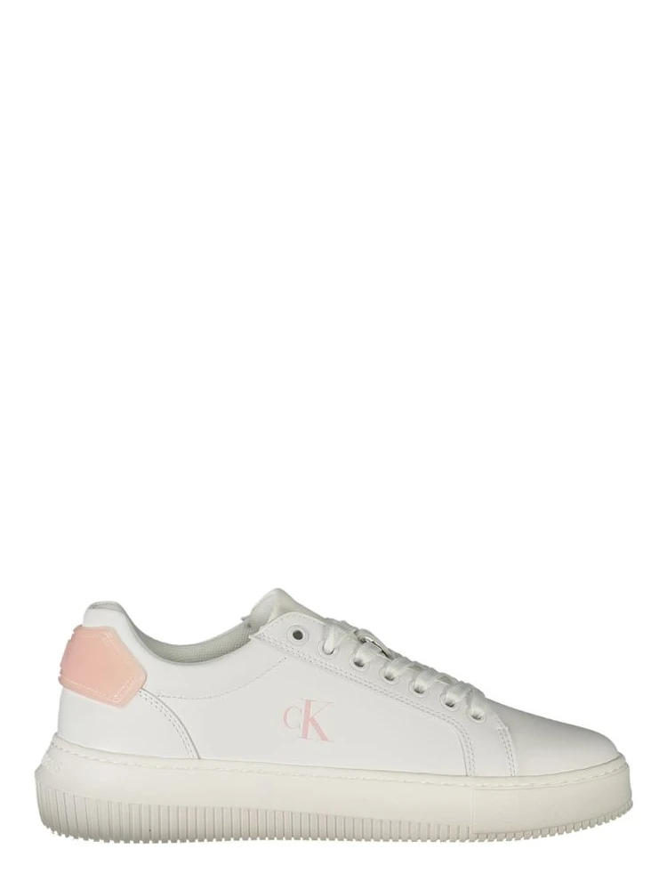 White Polyurethane Women Sneaker