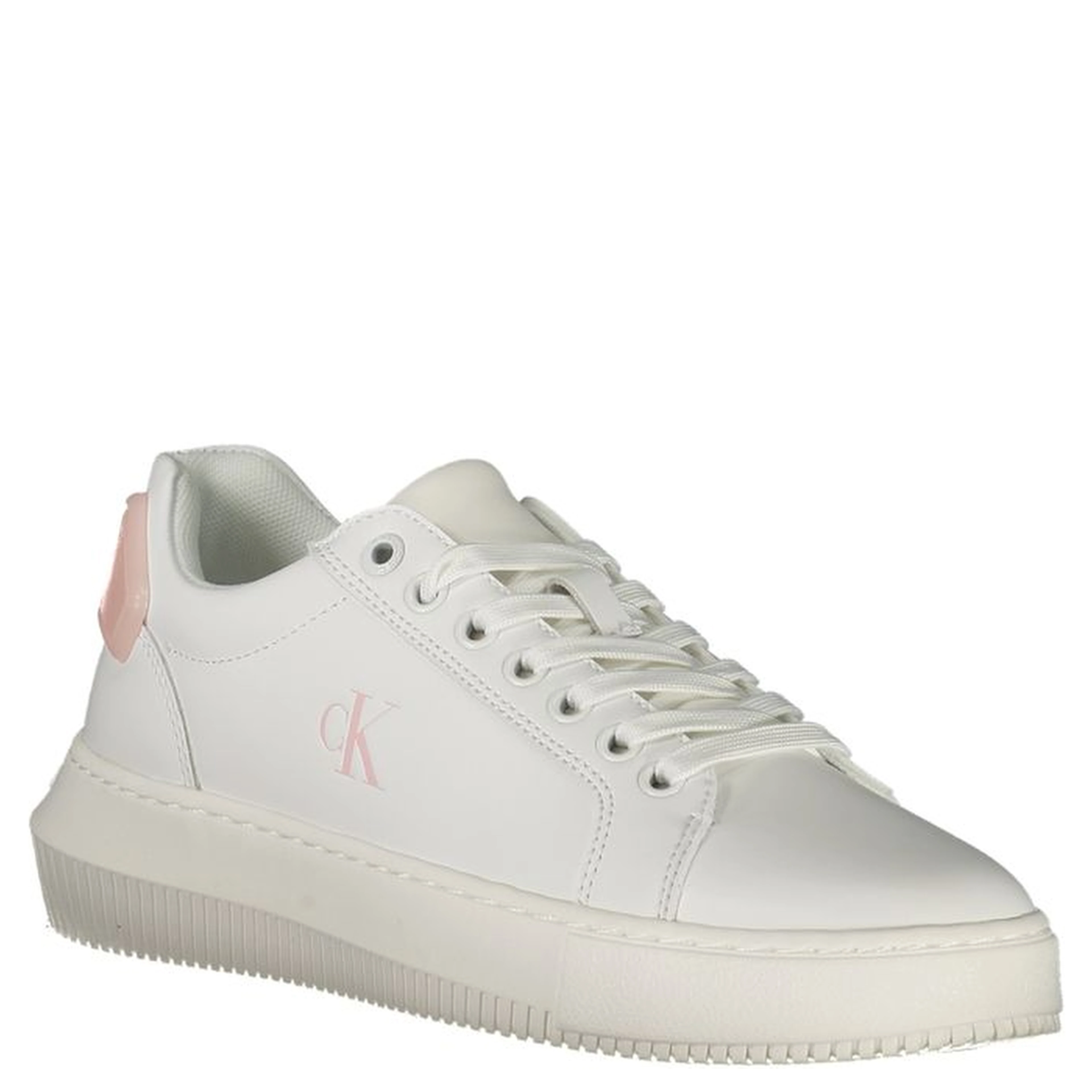 White Polyurethane Women Sneaker