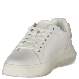 White Polyurethane Women Sneaker
