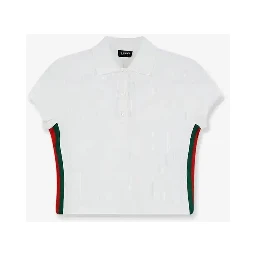 Cropped fit polo shirt with Web details