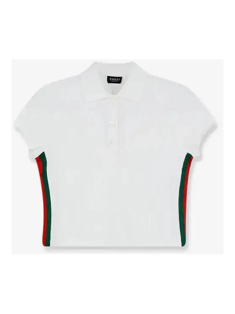 Cropped fit polo shirt with Web details
