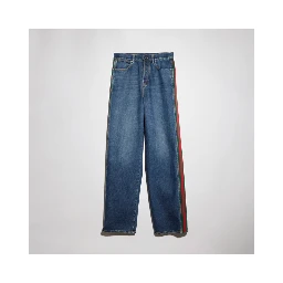 Wide leg jeans with Web detail
