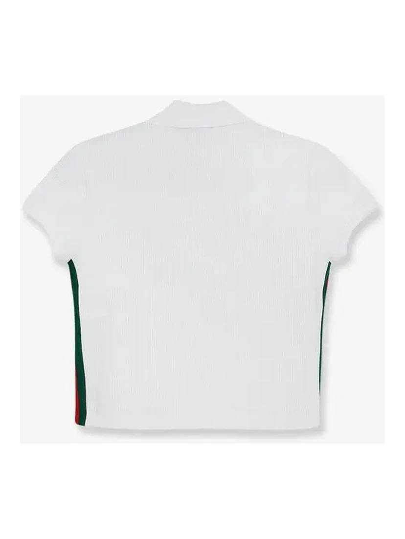 Cropped fit polo shirt with Web details