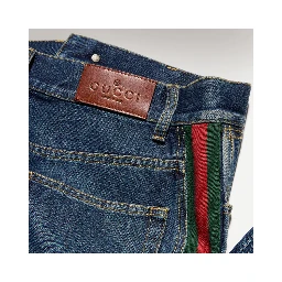 Wide leg jeans with Web detail