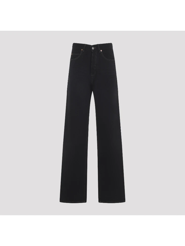 Saint Laurent V-Waist Long Baggy Jeans