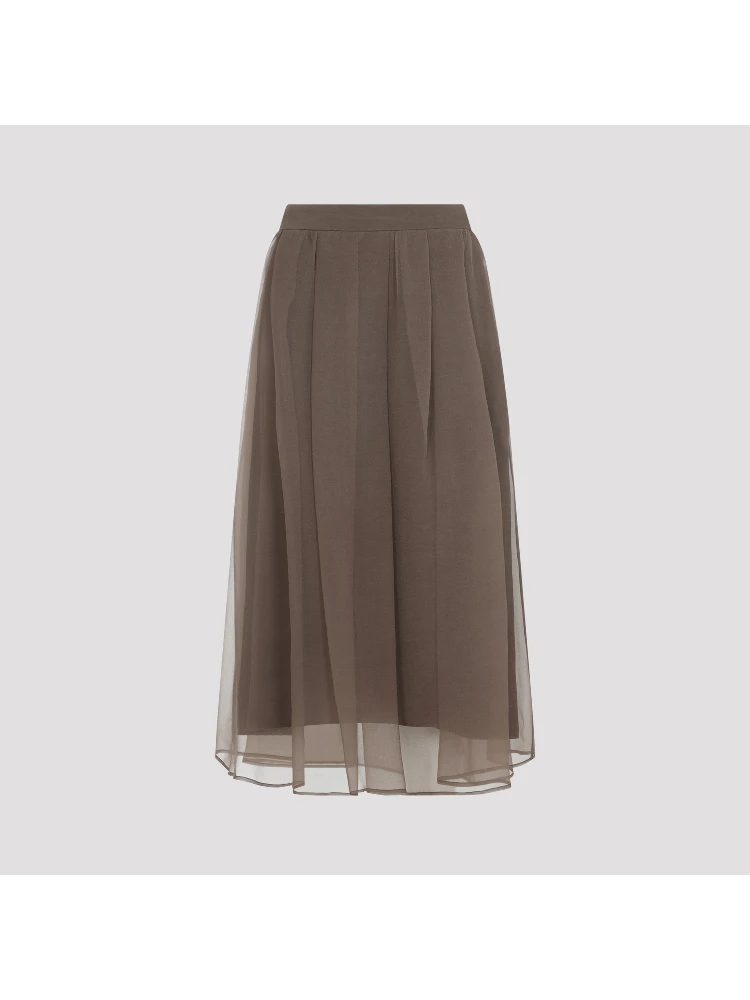 Brunello Cucinelli Midi voile Skirt
