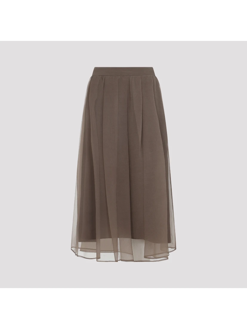 Brunello Cucinelli Midi voile Skirt