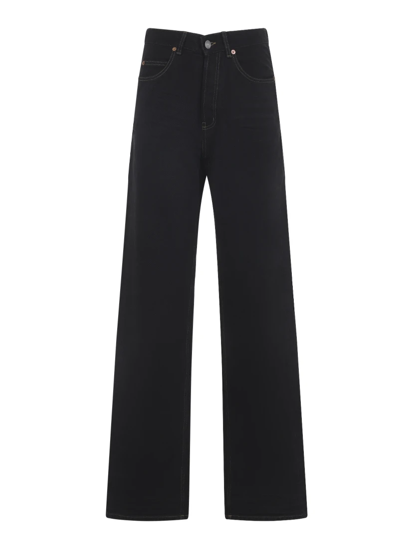 Saint Laurent V-Waist Long Baggy Jeans
