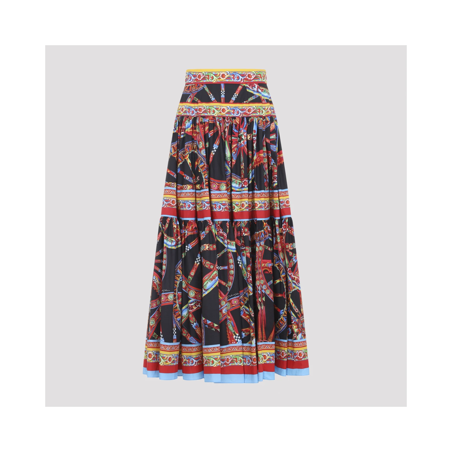 Dolce & Gabbana Popeline Midi Carretto Skirt