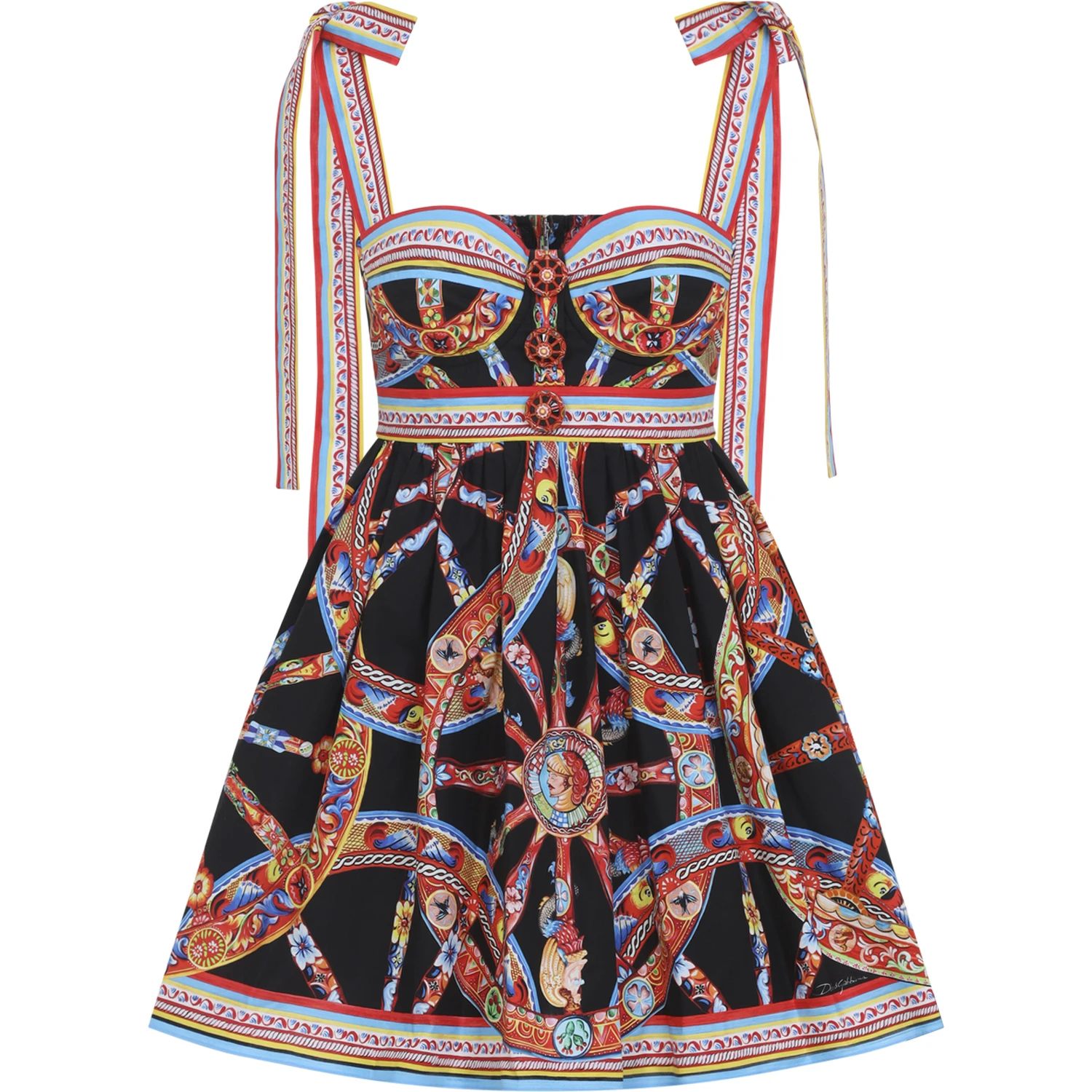 Dolce & Gabbana Popeline Carretto Mini Dress
