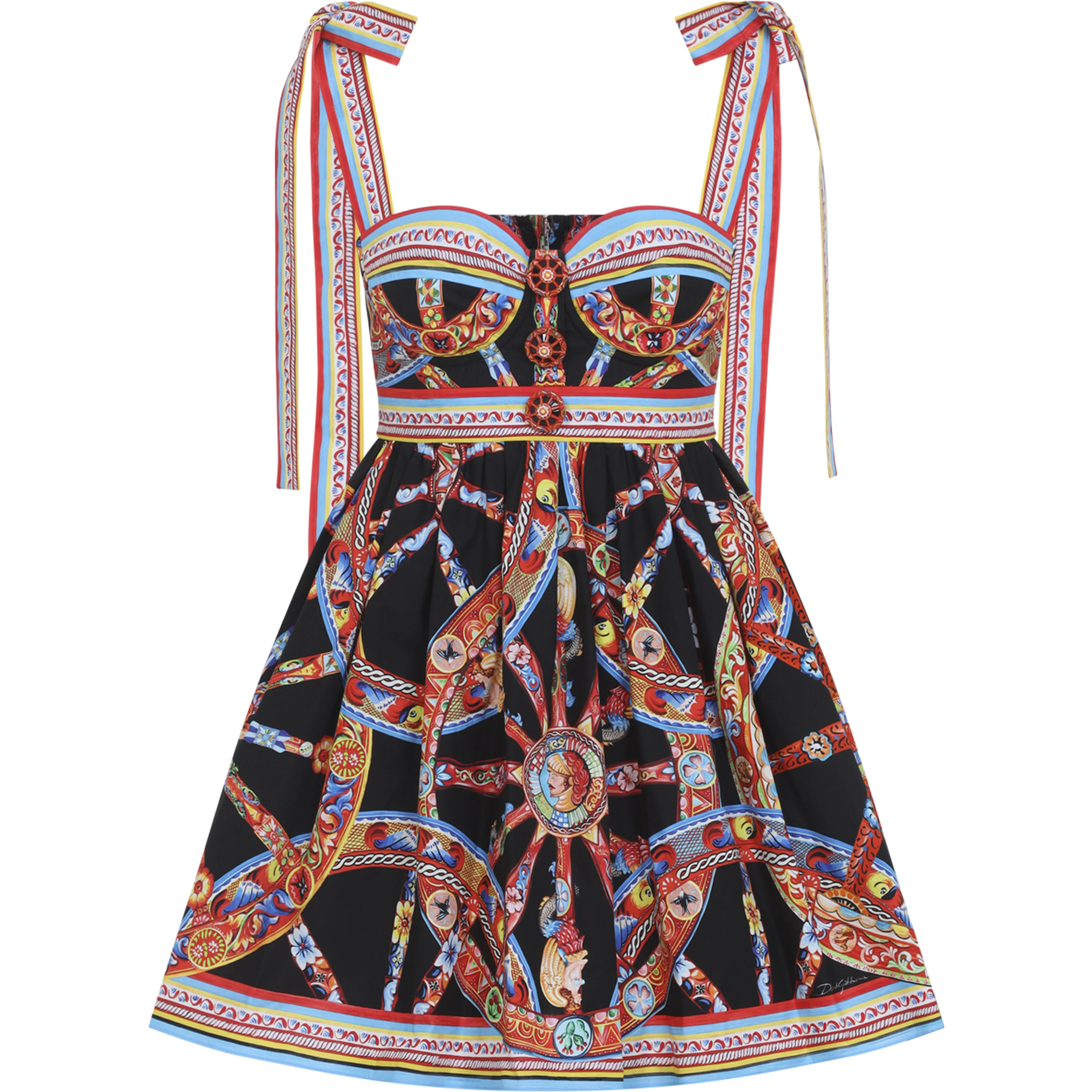 Dolce & Gabbana Popeline Carretto Mini Dress