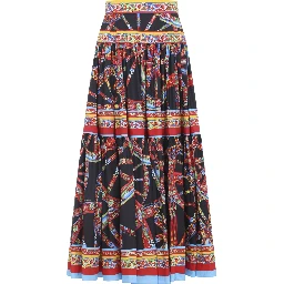 Dolce & Gabbana Popeline Midi Carretto Skirt